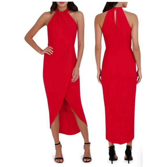 Julia Jordan - Red Knot Neck Halter Dress - Picture 14 of 14